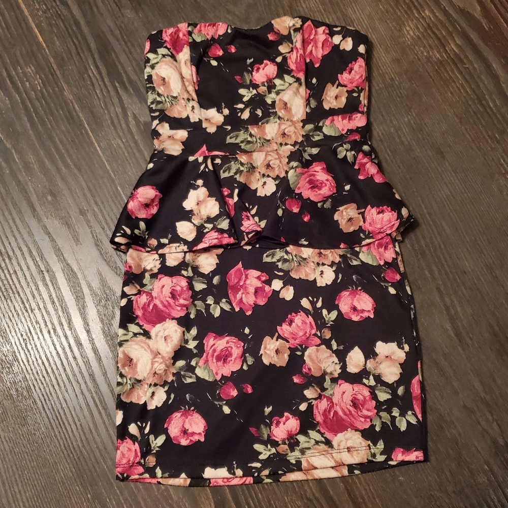 Forever 21 strapless dress size small floral